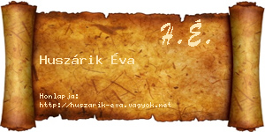 Huszárik Éva névjegykártya