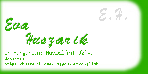 eva huszarik business card